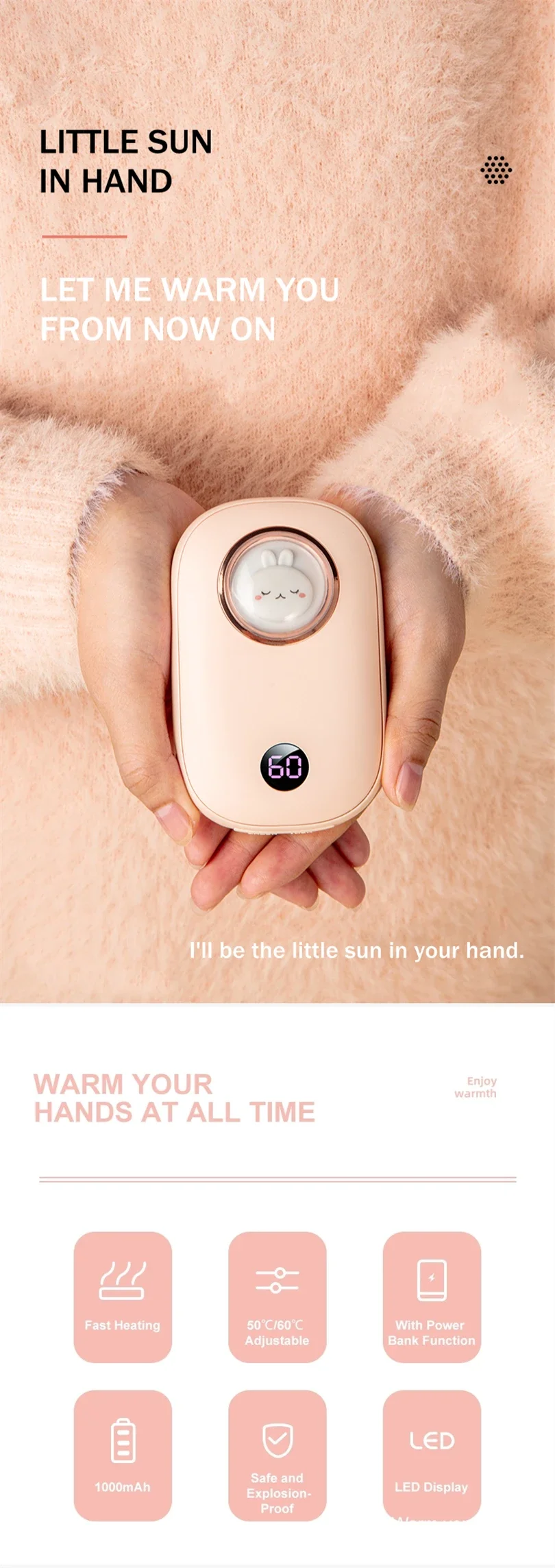 Hand Warmer, 10000mAh, Portable - detail 2