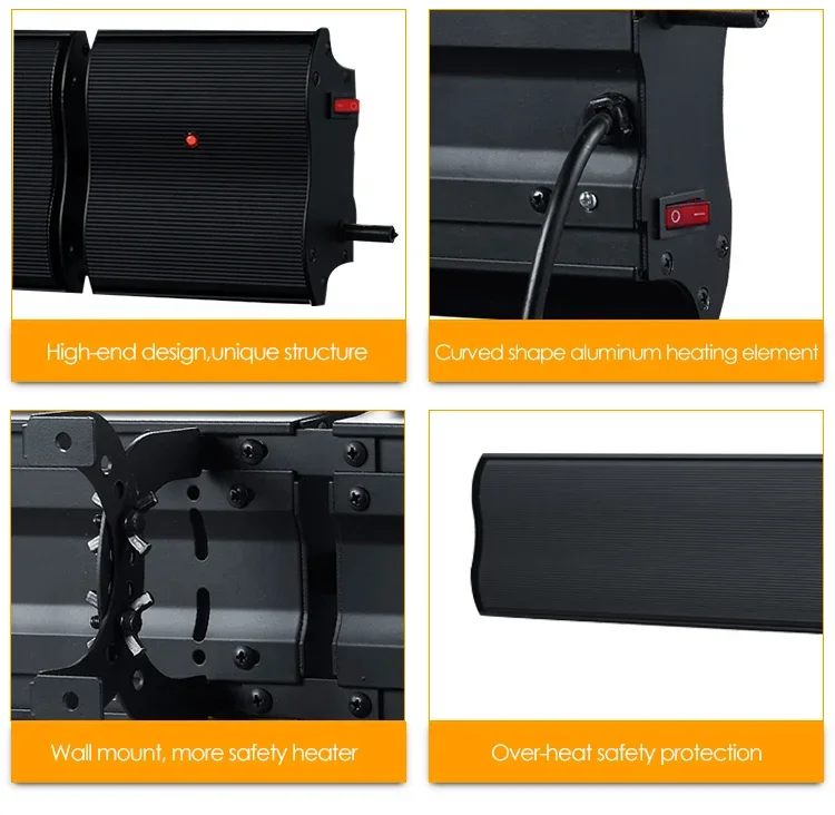 Wall-mounted Electric Heater, 2400W, 2400 W, Metal - detail 6