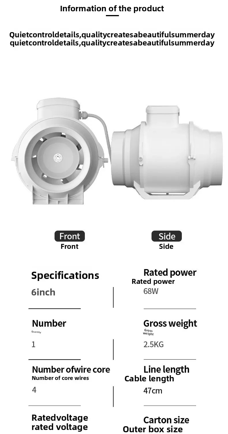 Electric Axial Blower, 3-12inch, 110-240 v - detail 6