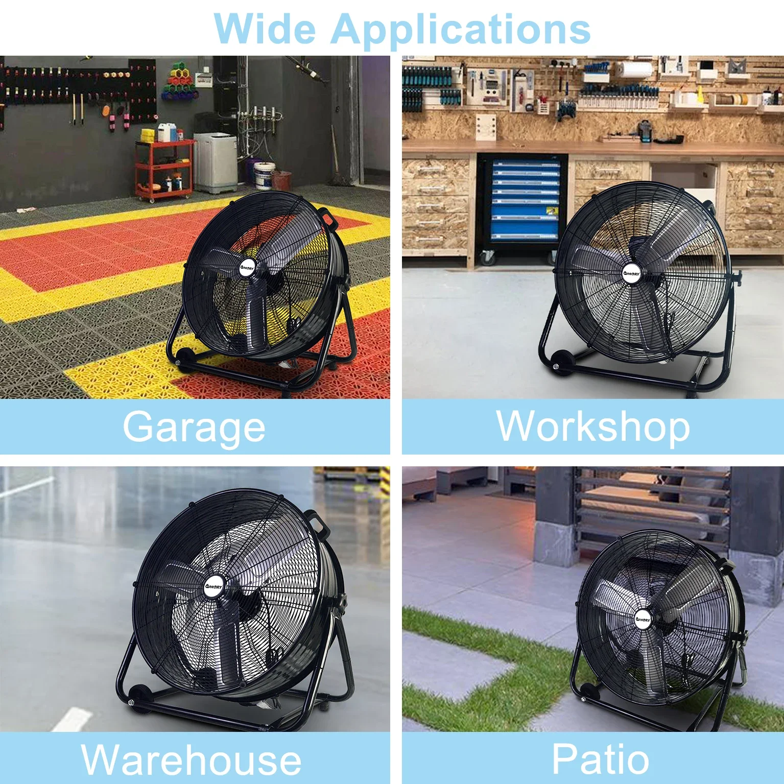 Mobile Floor Drum Fan, 30Inch, 1, Metal - detail 32