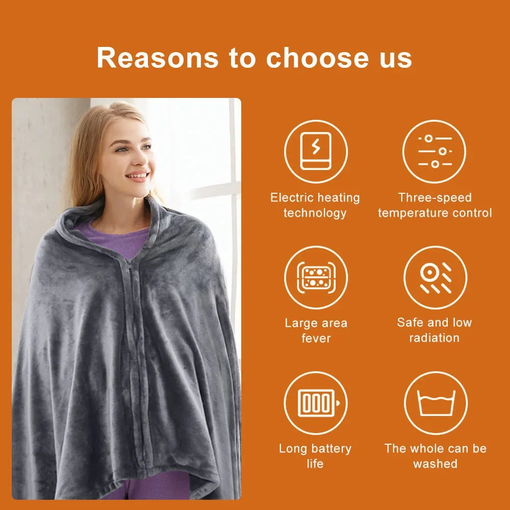 Shawl Wearable Electric Blanket, USB, Portable - detail 20