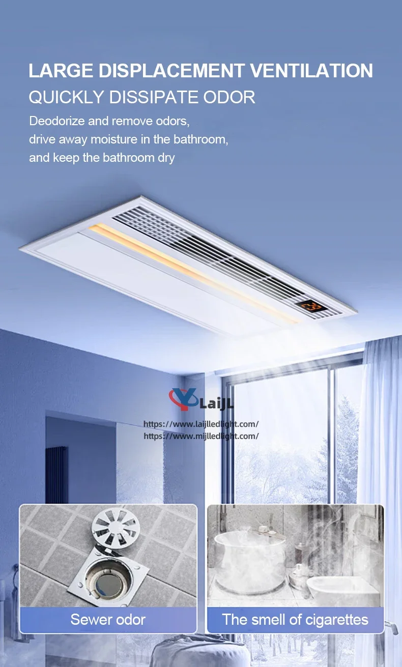 Bathroom Exhaust Fan, 4-in-1, PTC, 12W, LED - detail 12