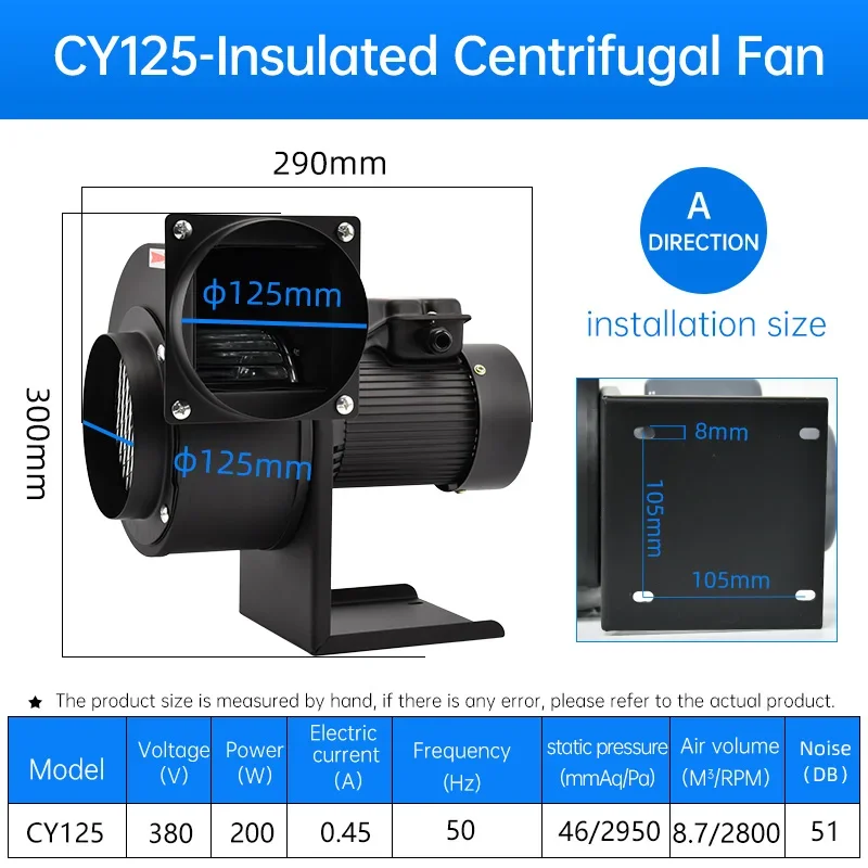 Centrifugal Fan, CY125, 125mm, 380V - detail 4