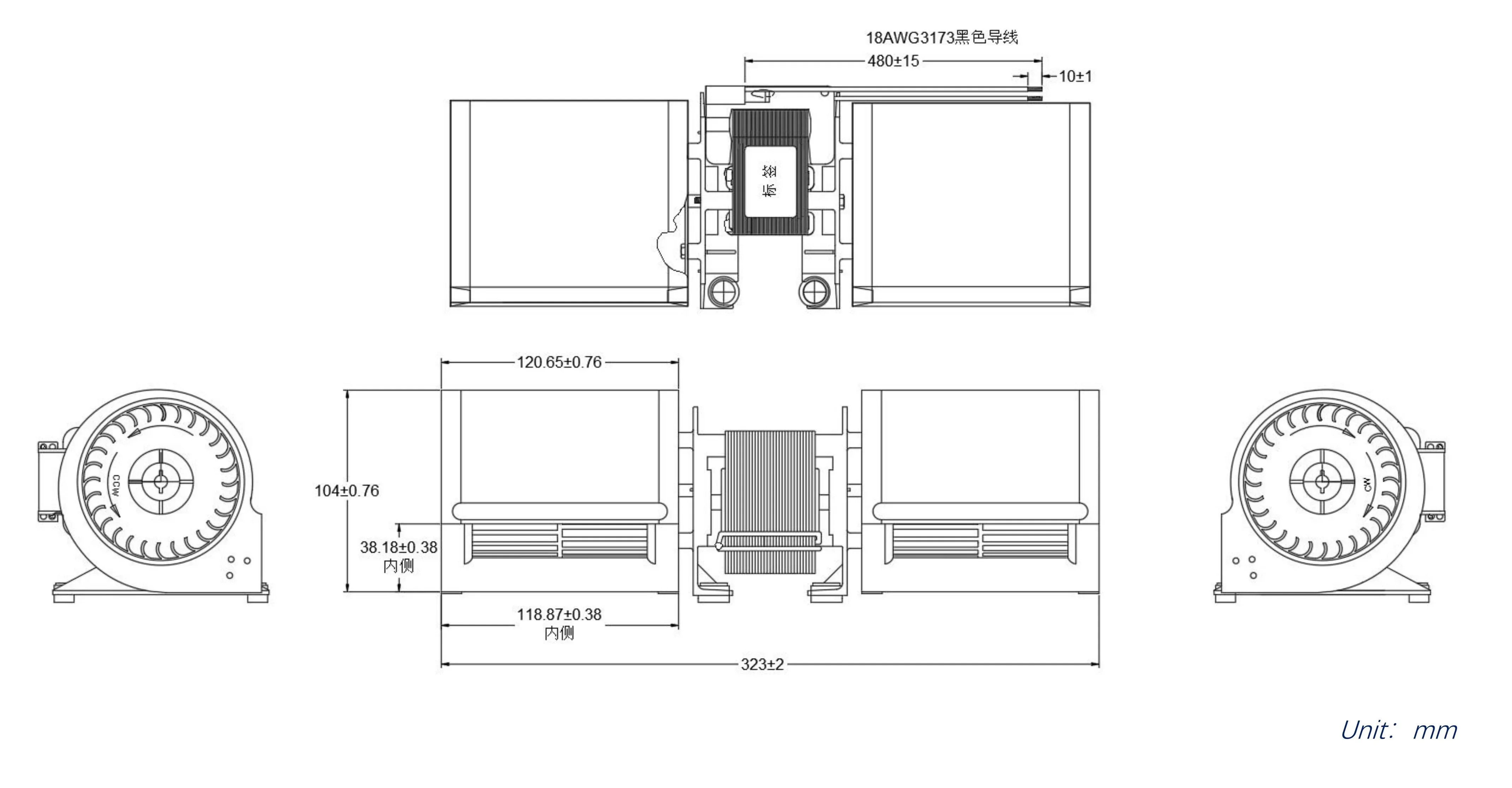 Zson Zs6138-38018 Shade Motor, 115-240V, Radial, Centrifugal - detail 10