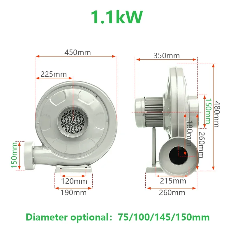 Centrifugal Blower, 1.1KW, AC110V, AC220V - detail 8