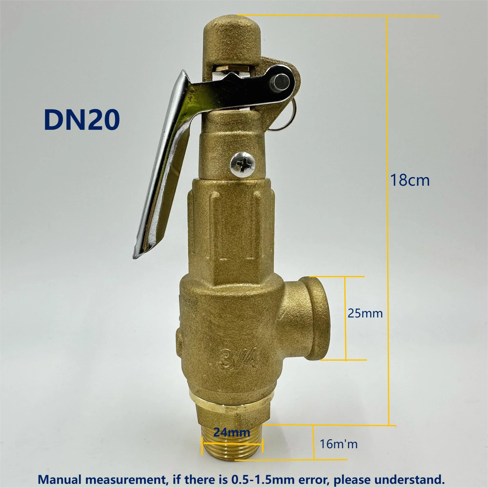 Brass Micro-start Safety Valve, A27W-16T, Manual - detail 2