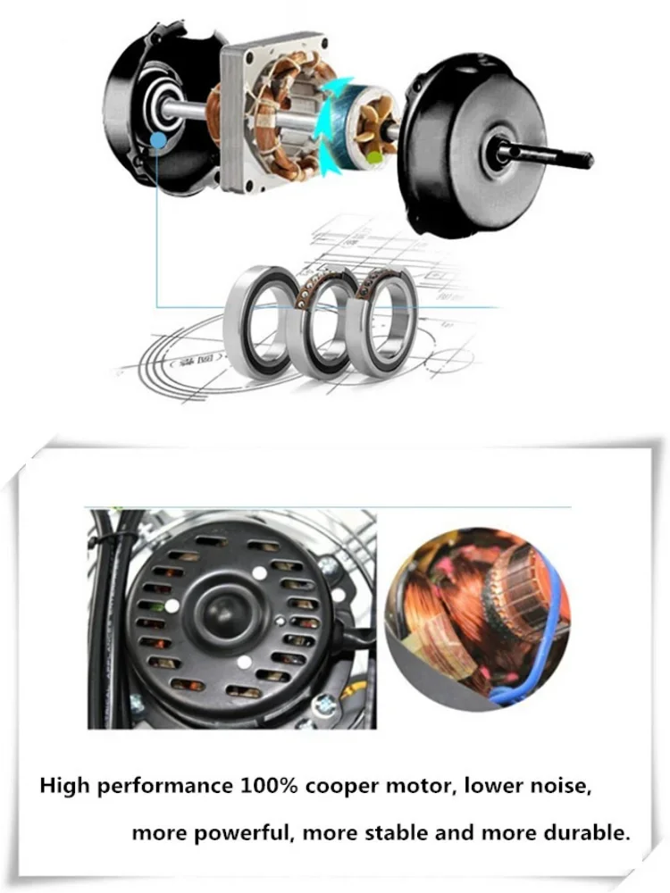 Oscillating Stand Fan, 120V, 180 W(0.24hp), Metal - detail 10