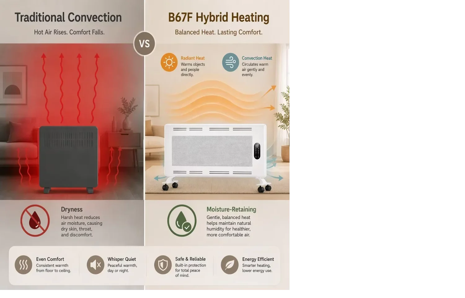 Power Freestanding Graphene Heater, 1500W, IP44, Waterproof - detail 10
