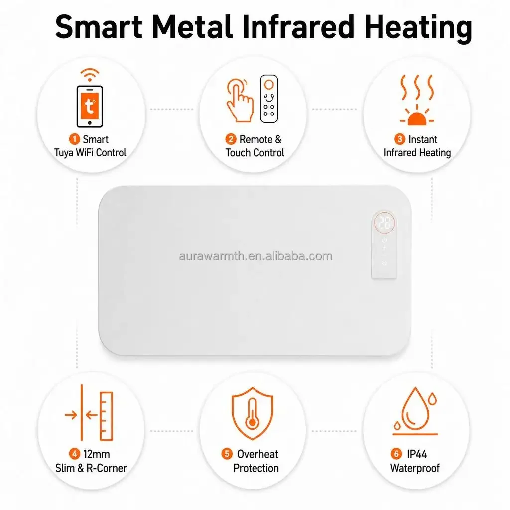 Electric Heater, Wall, 425w, Metal - detail 8