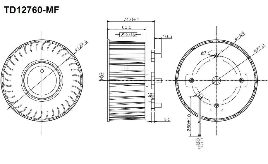Centrifugal Blower, 24V, 128, X73, Plastic - detail 4