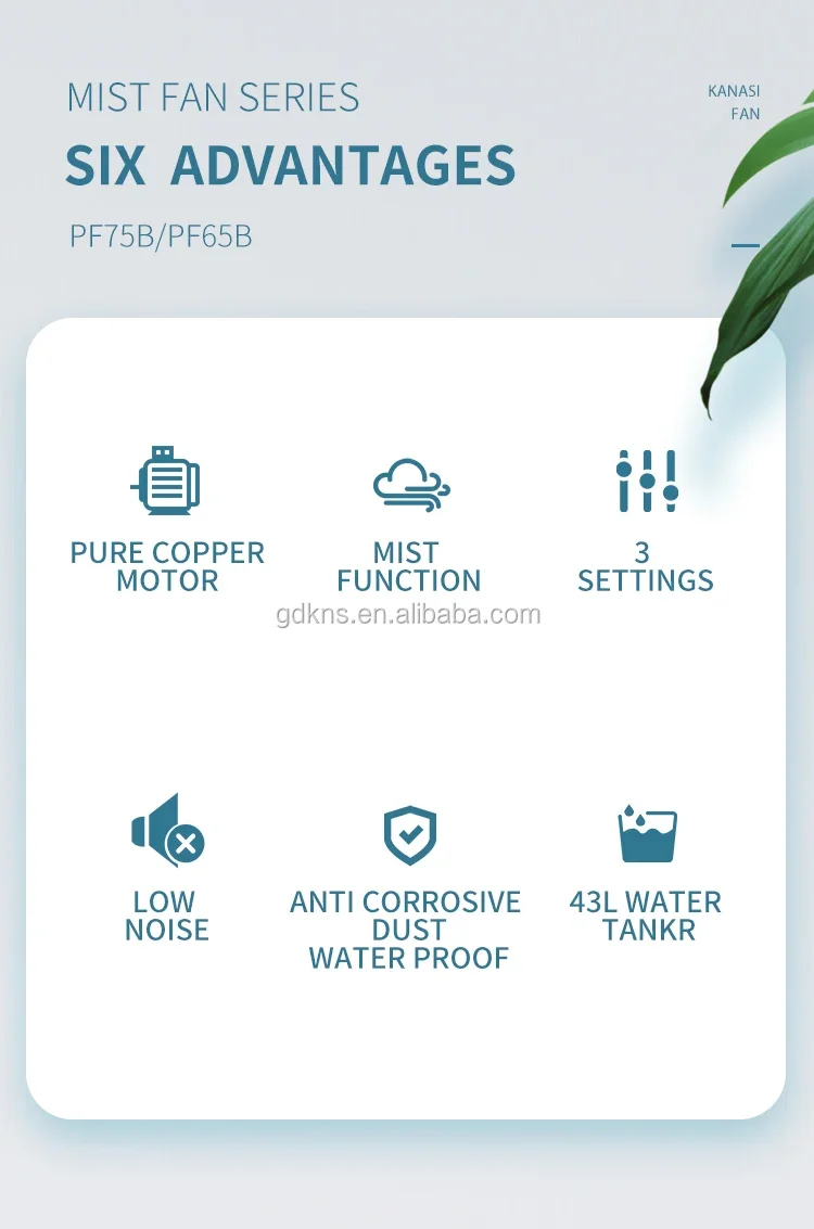 Spray Cooling Fan, Portable, Wall - detail 4
