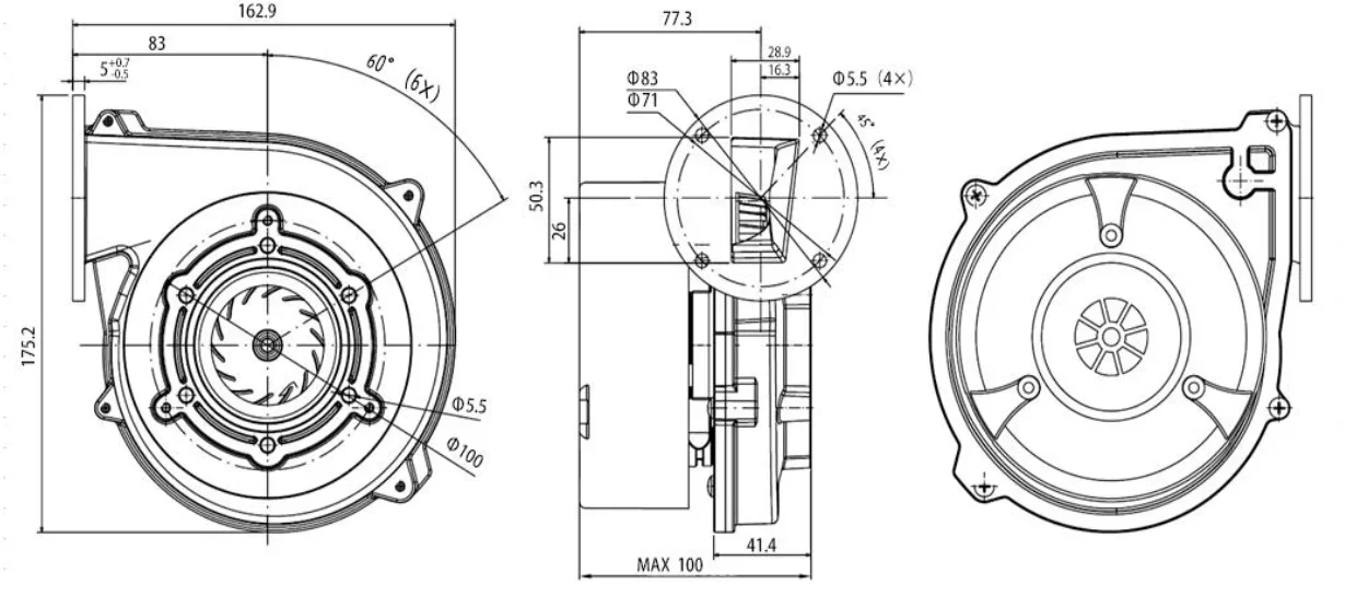 Pressure Industrial Electric Blower, 220V, Radial - detail 6