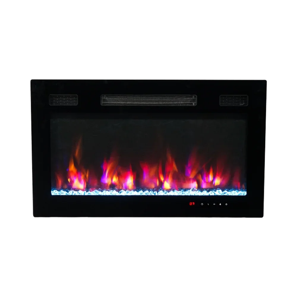 Electric Fireplace, Wall, 1500 W, Glass+Steel - detail 2