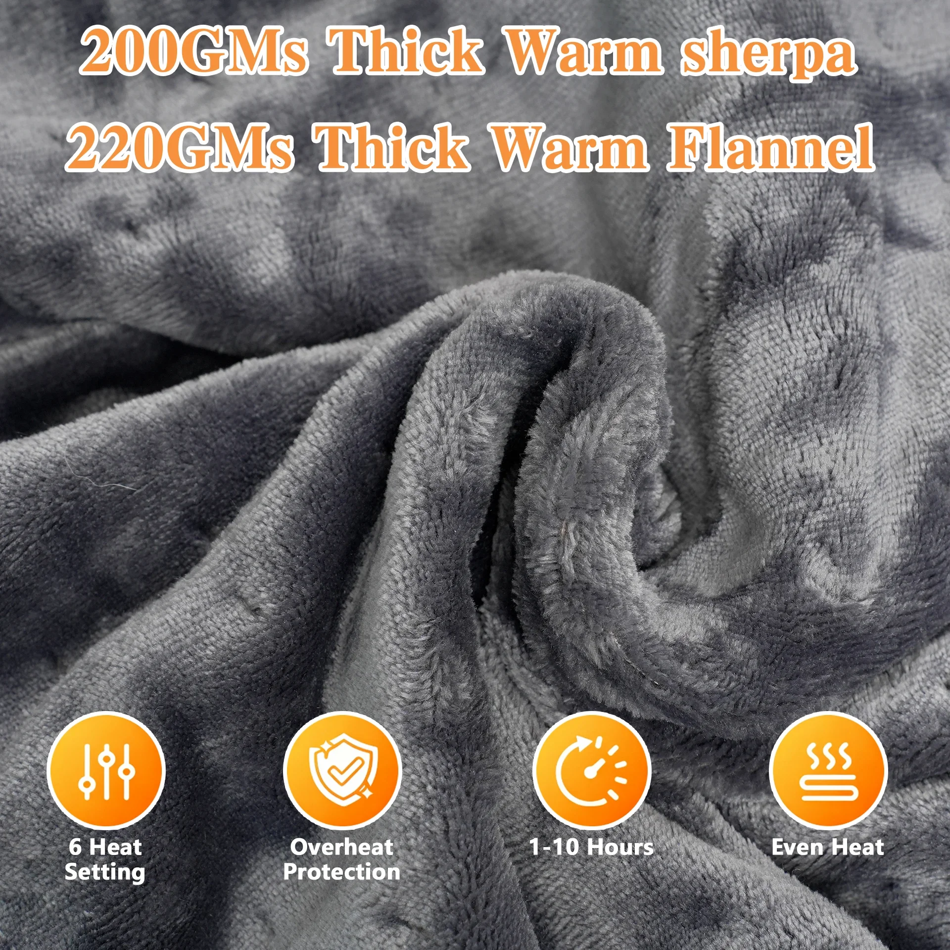 Shawl Electric Heating Blanket, 110 W(0.15hp), Flannel Fleece - detail 6