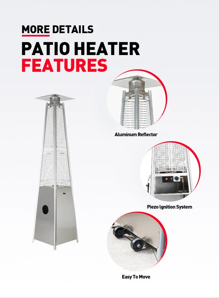 Patio Heater, Portable, 5000-13000W, Steel - detail 8