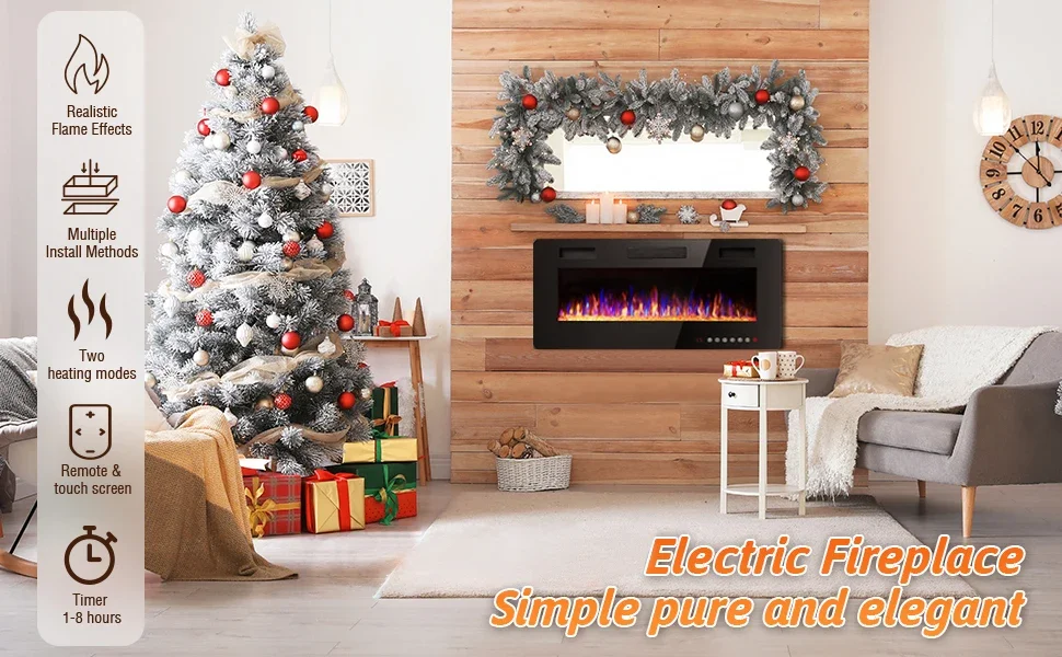 Flame Electric Linear Fireplace, Wall, 110-220, 750 - detail 14