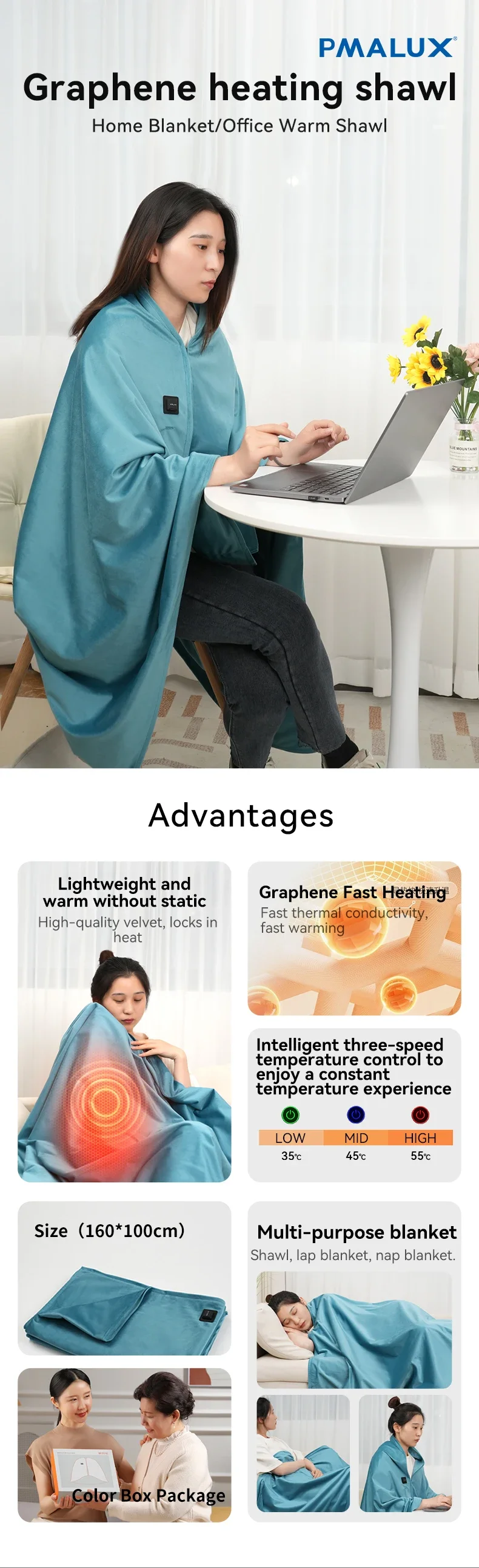 Graphene Quilted Velvet Heater, 5V, USB-C - detail 6