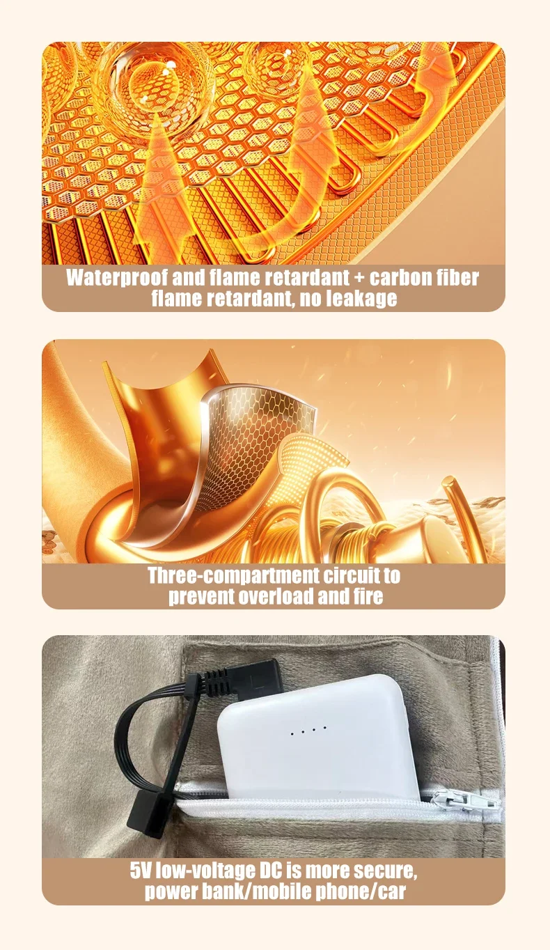 Electric Warming Blanket, USB, Polyester - detail 20