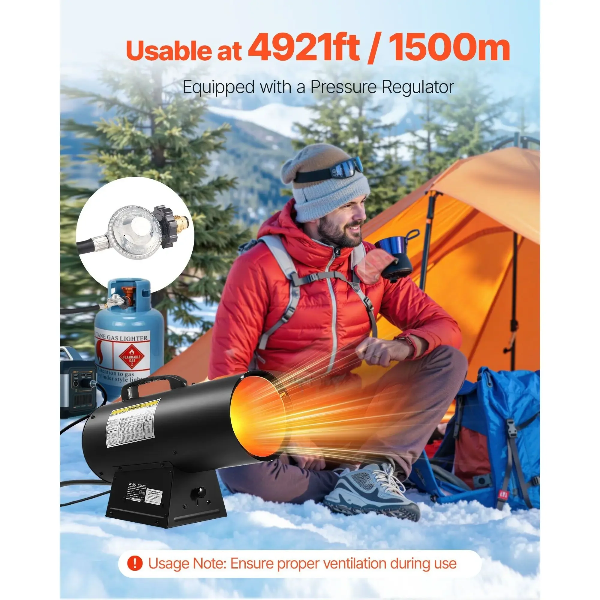 Forced Air Propane Heater, Portable, 60000BTU - detail 8