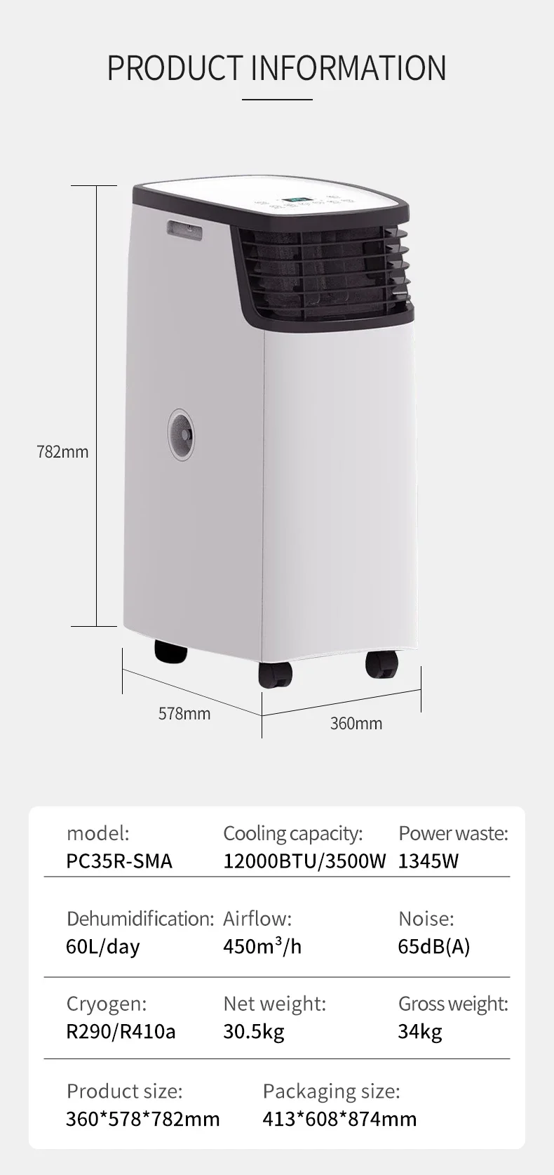 Upright Air Conditioner, 12000, Portable - detail 32