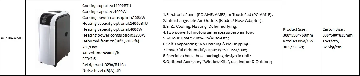 Portable Air Conditioner, 14000, R290 - detail 6