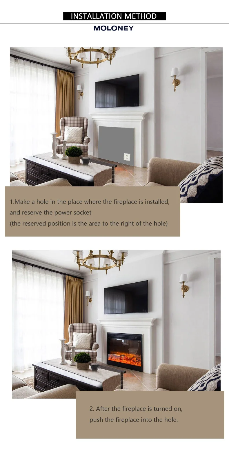 Electric Fireplace, 30-inch, 750W, Insert - detail 10