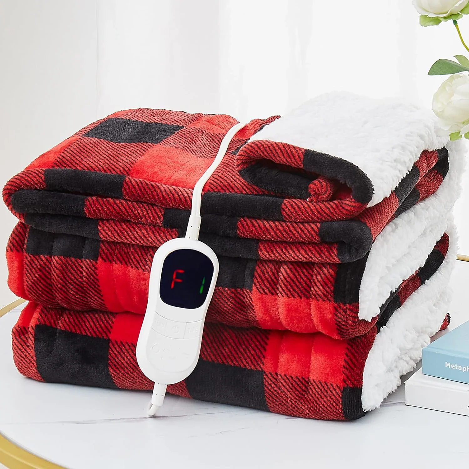 Heated Throw Fleece Blanket, 180x160, 100%, Portable - detail 8