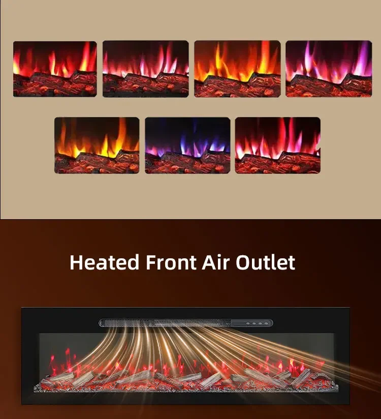 Electric Fireplace, YIKA, 1800W, Wall - detail 14