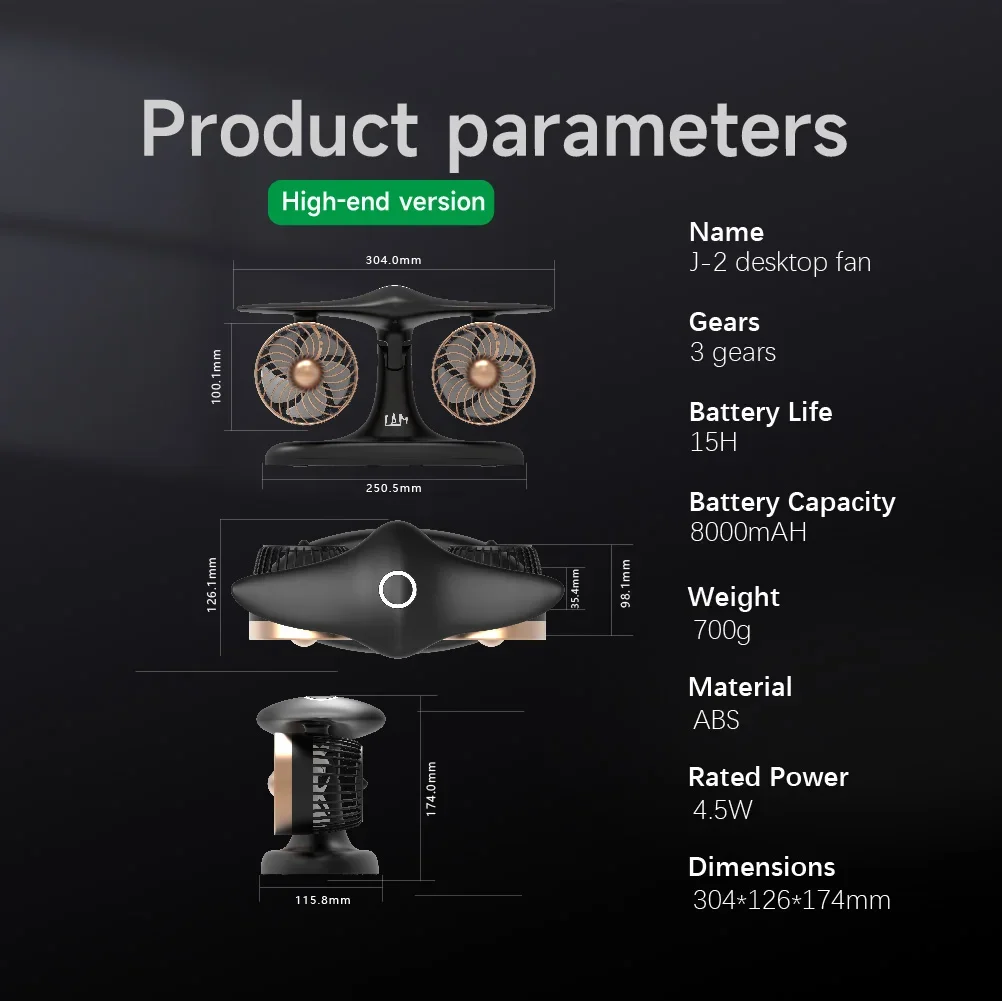 Battery Desktop Fan, Portable, 5V, USB - detail 12