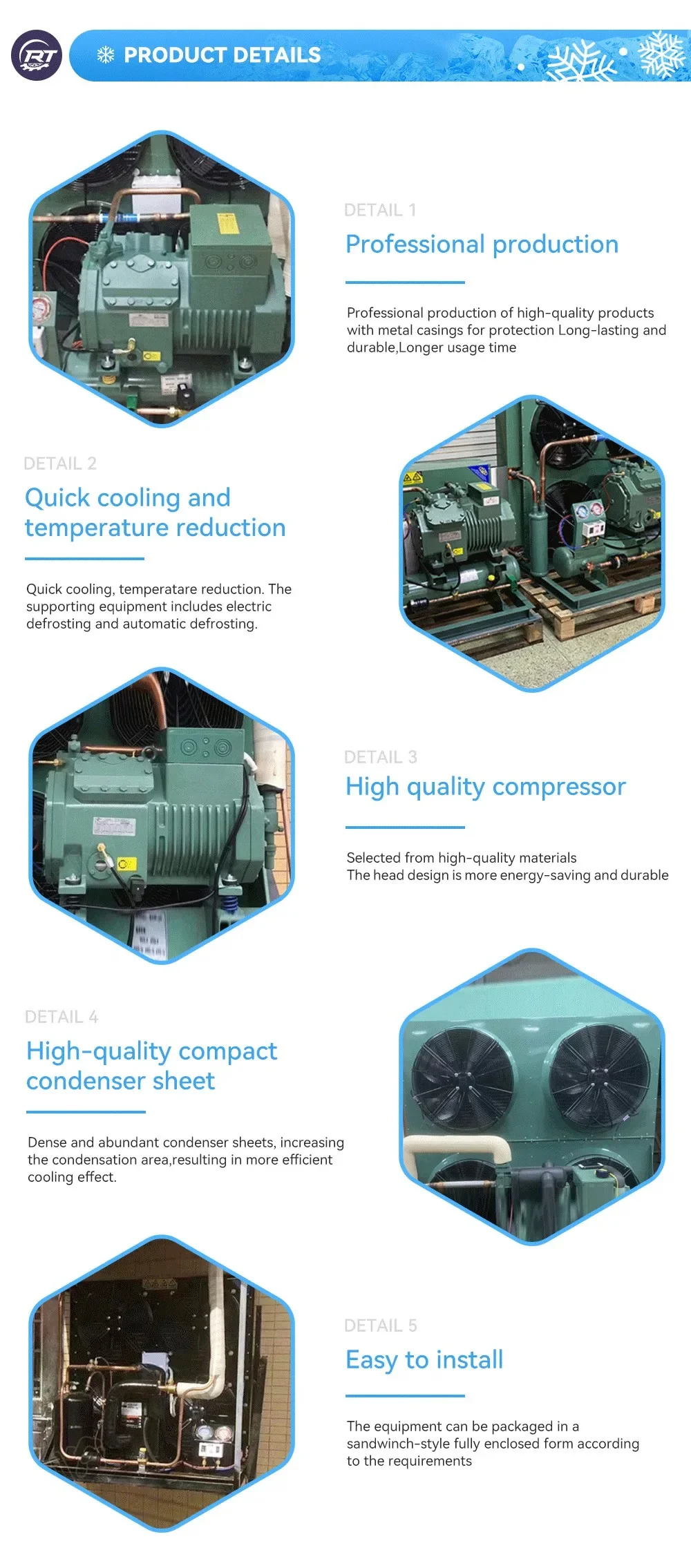 Scroll Refrigeration Condensing Unit, 3-25, 220V, 30-20C - detail 8