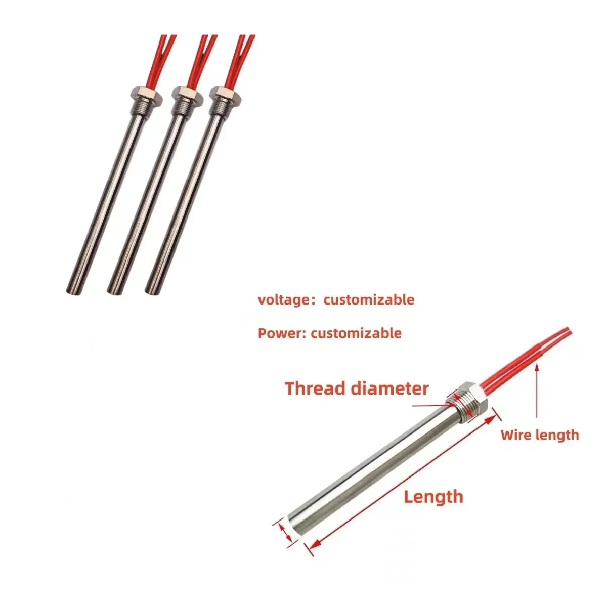 Steel Immersion Tubular Heater, 220V, 380V, Stainless, 8Kw - detail 26