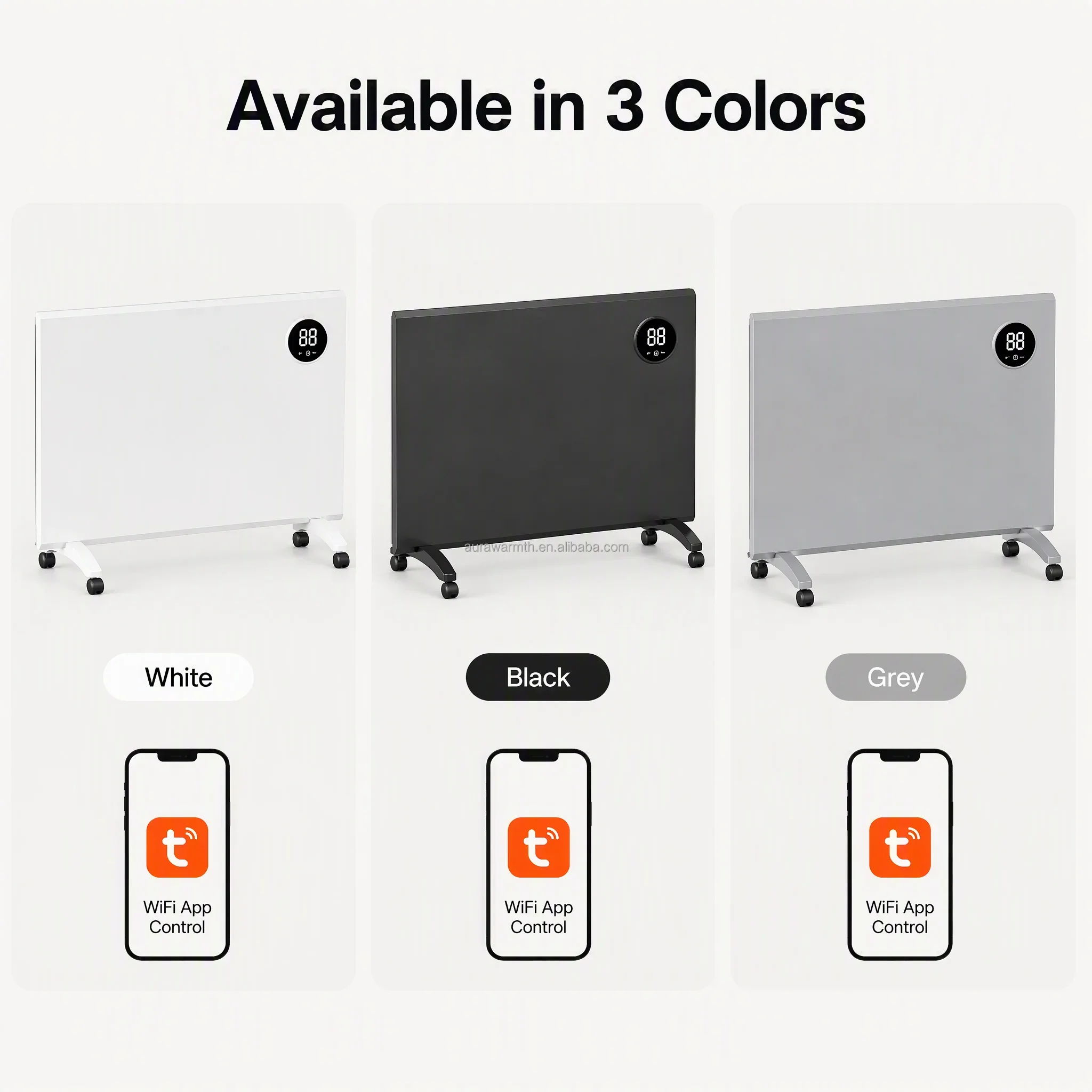 Wall-mounted Freestanding Room Heater, 600 W, Metal - detail 6