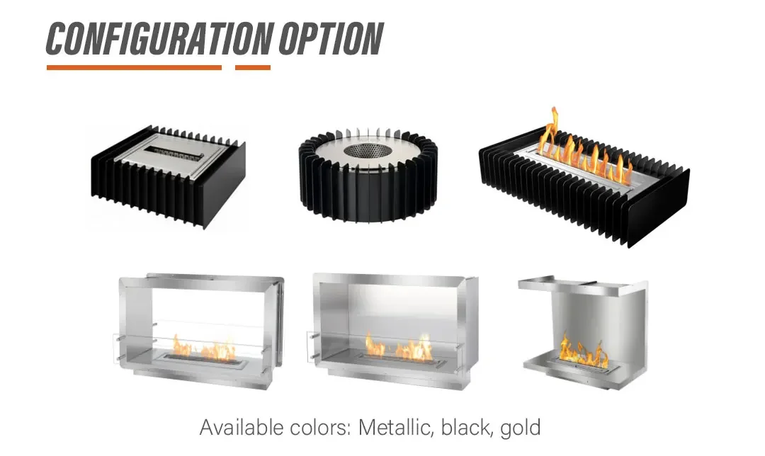Steel Metal Ethanol Fireplace, Stainless Steel - detail 8