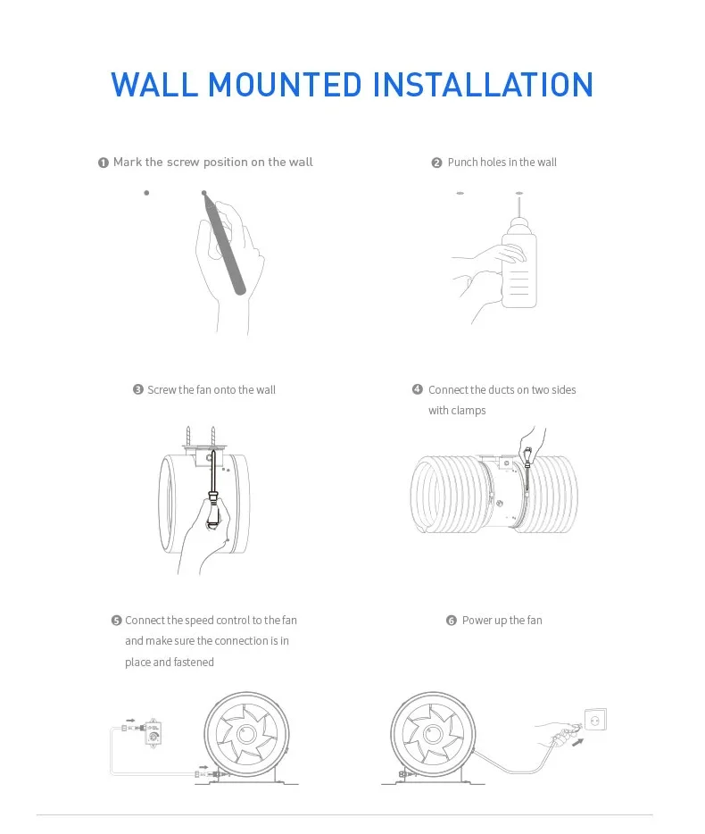 Ventilation Hydroponics Can Fan, 12", 315mm, Inline - detail 18