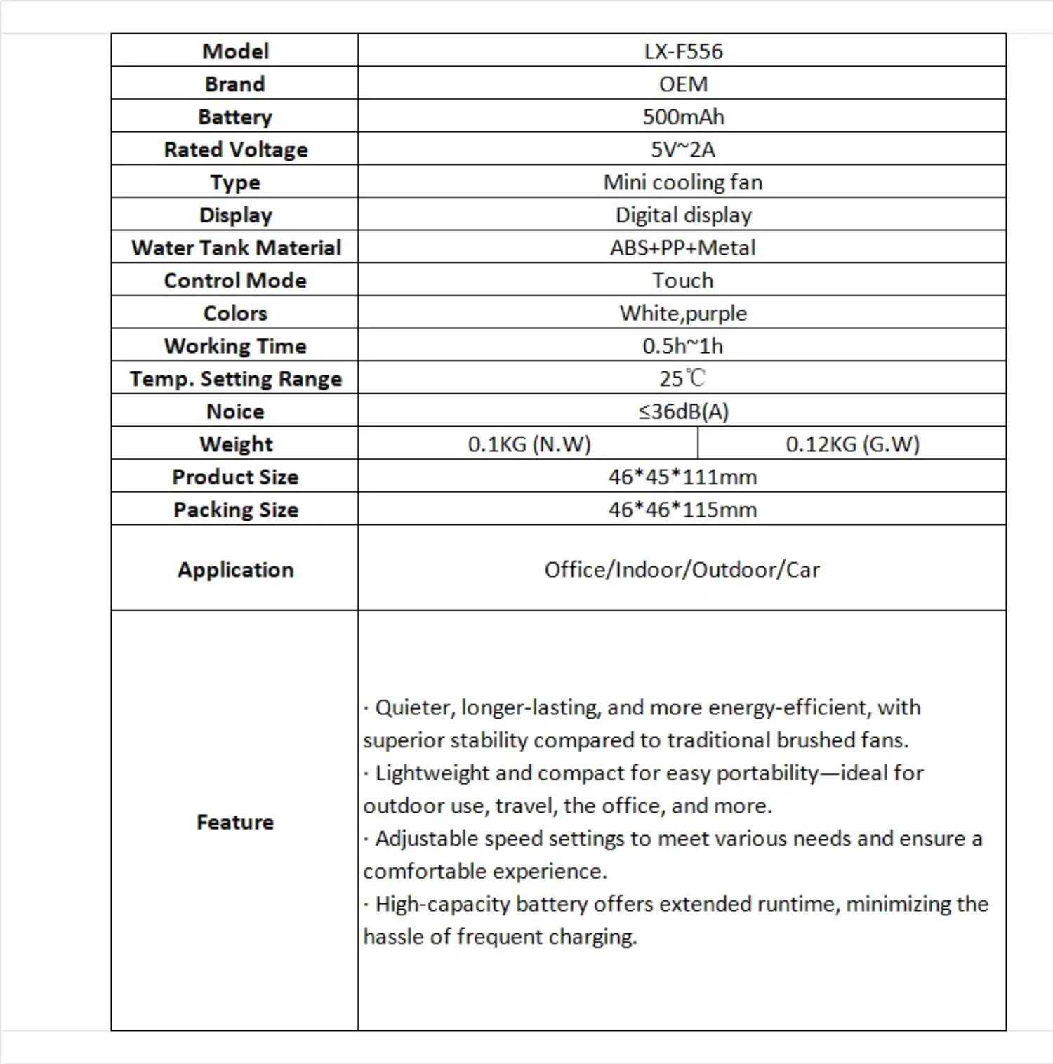 Cooling Mini Fan, Portable, USB - detail 2