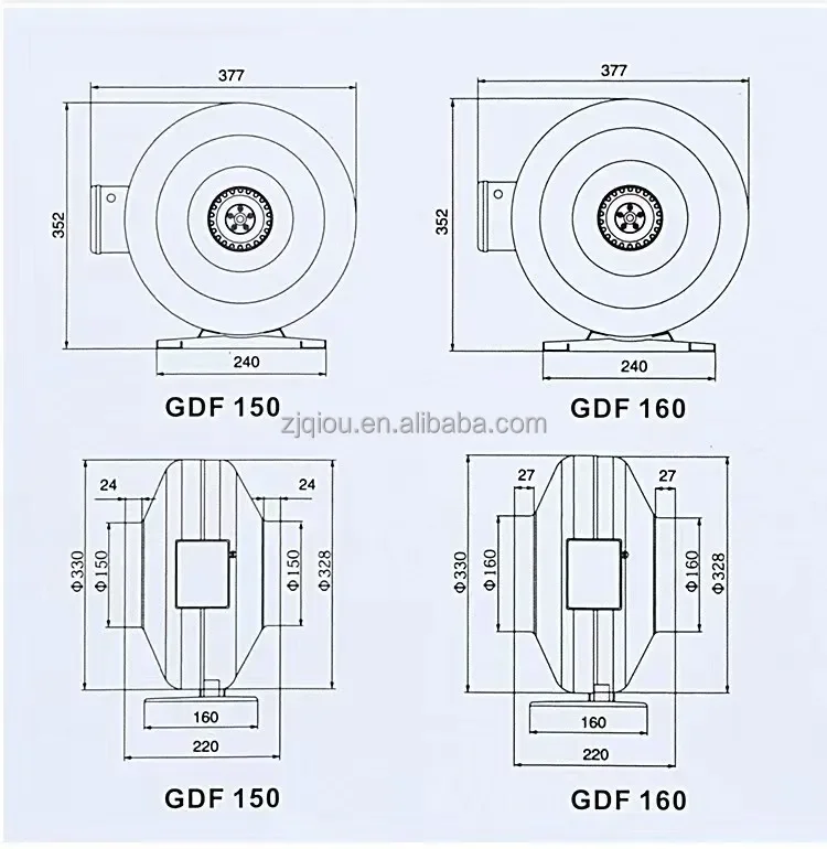 Mounted Cabinet Inline Fan, 12", HAVC, 220V, 315mm - detail 14
