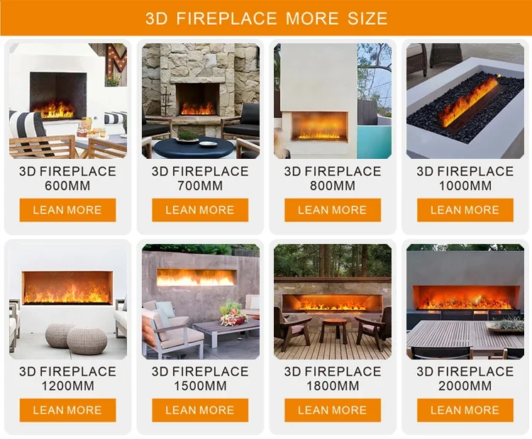Rgb Led Electric Fireplace, 8-Color, Wall - detail 26