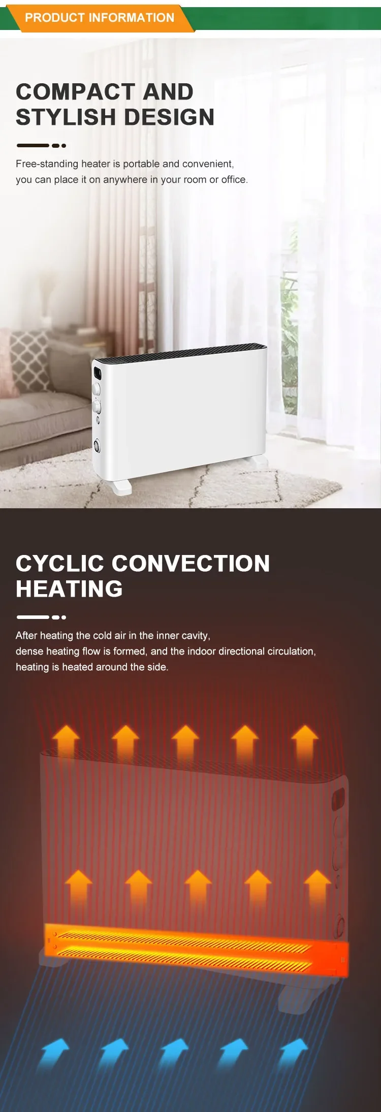 Convector Heater, 2000W, Wall - detail 6