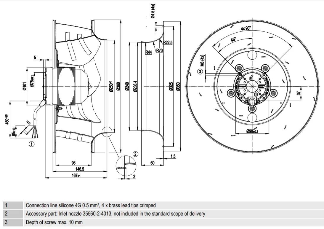 ebmpapst R4E355-AK05-05 FFU Centrifugal Fan, 230V, 800-2400m3/h - detail 26