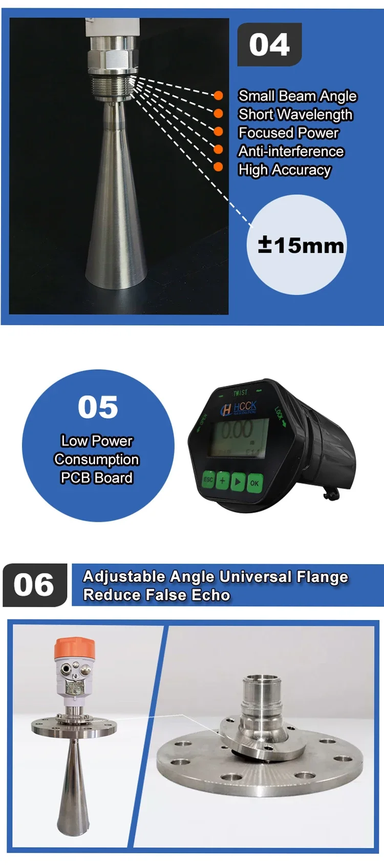 Radar Level Sensor Boiler, HCCK, Aluminum Alloy - detail 16