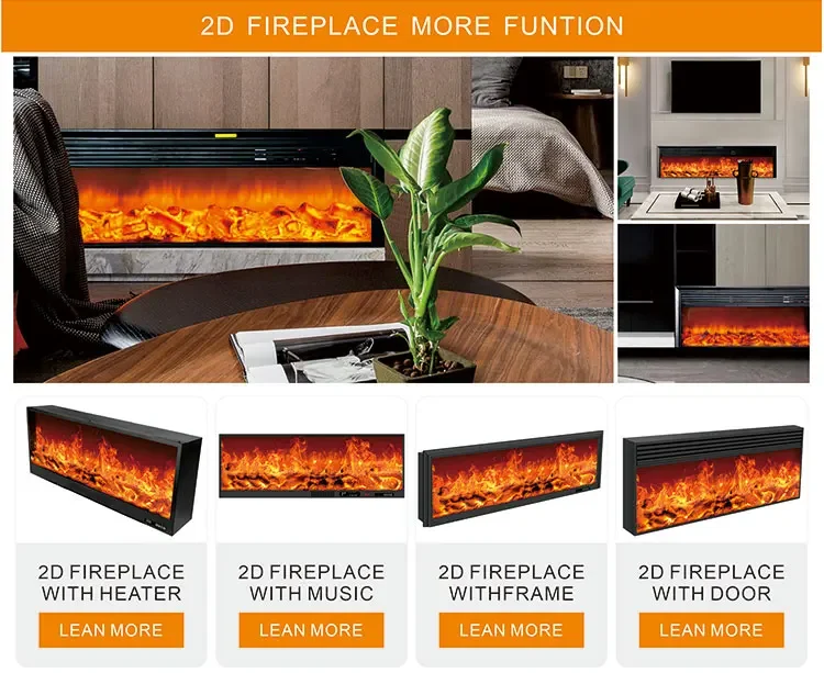 Electric Fireplace, LED, Steel - detail 34