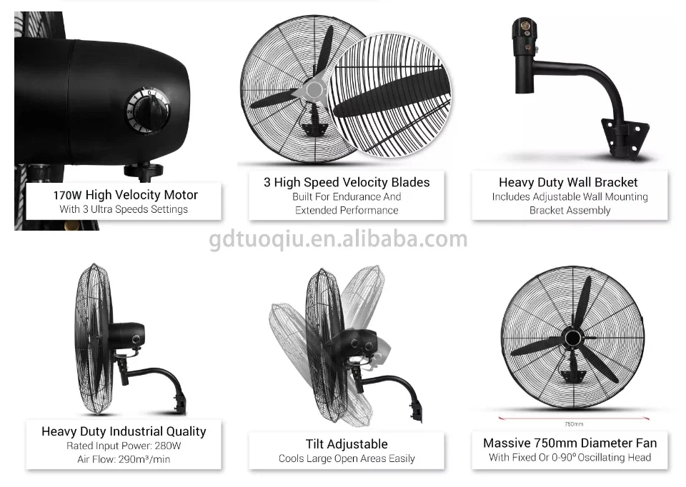 Wall Mount Oscillating Fan, Electric Power - detail 30