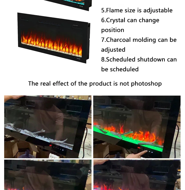 Electric Fireplace, LED, Steel - detail 10