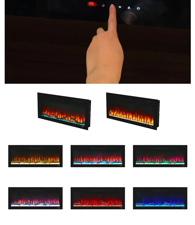 Electric Fireplace, LED, Steel - detail 12