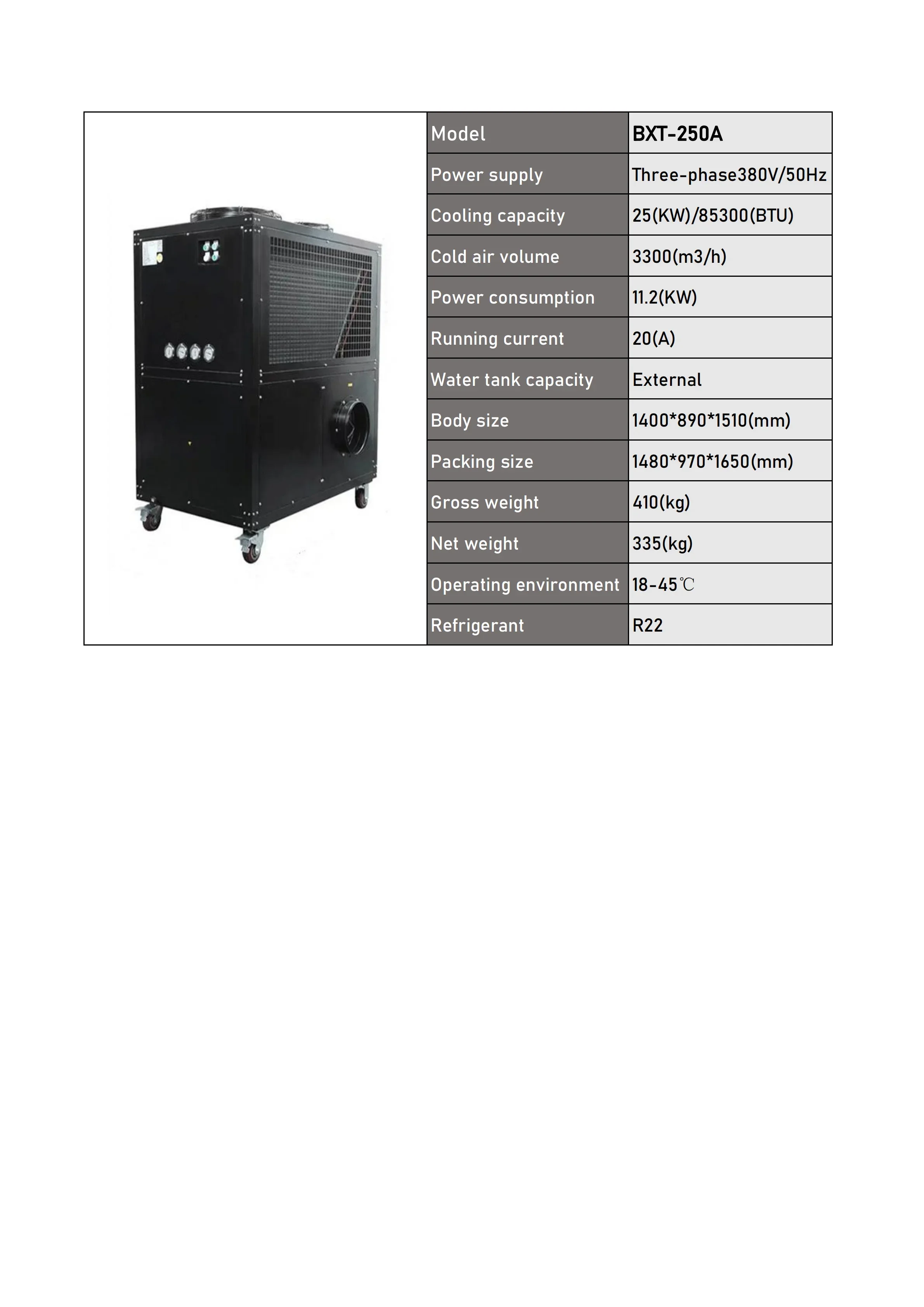 Standing Air Cooler, Portable, 230m3, R410A - detail 24