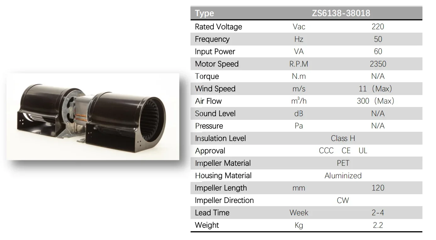 Zson Zs6138-38018 Shade Motor, 115-240V, Radial, Centrifugal - detail 8
