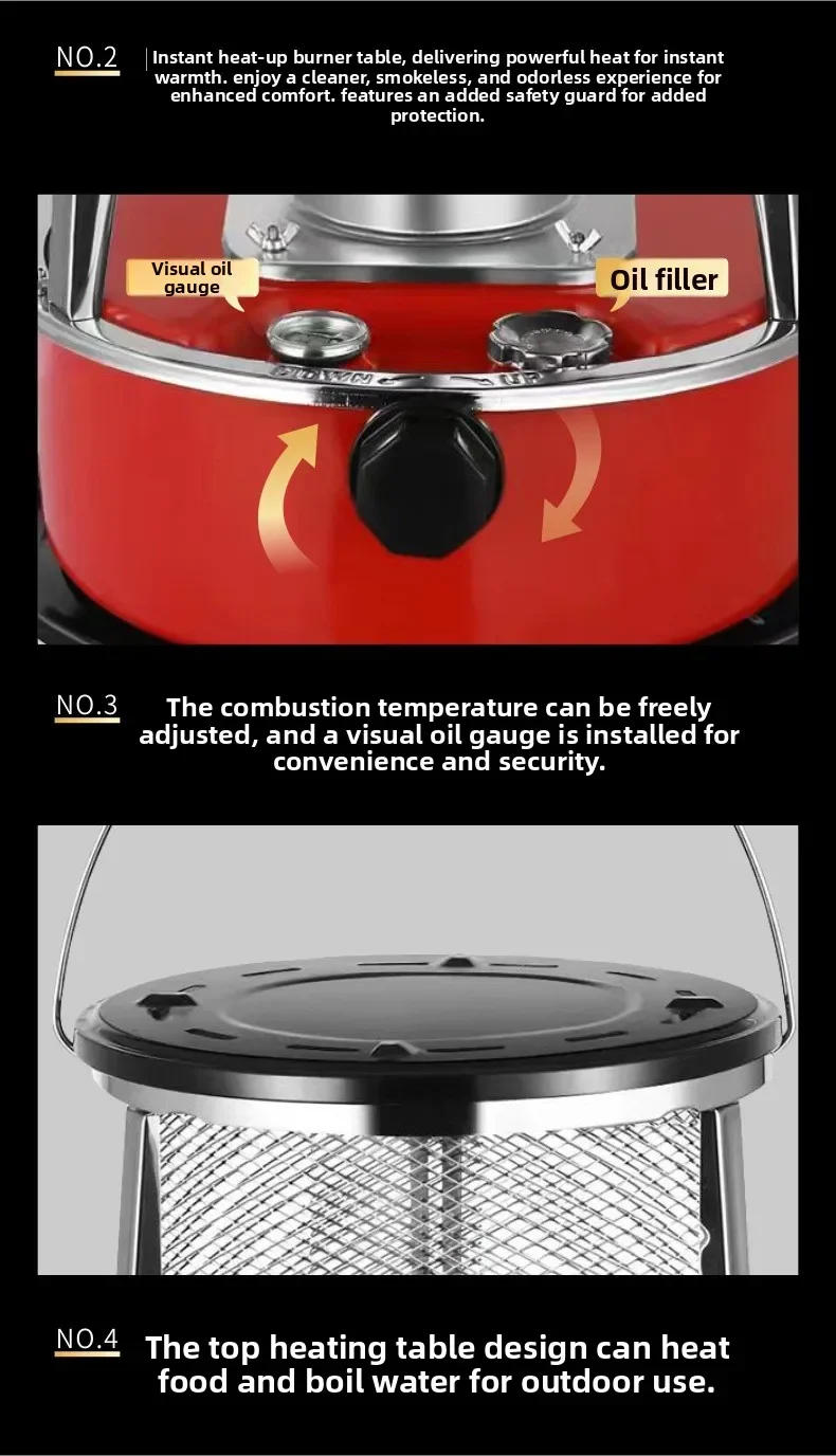 Steel Kerosene Heater, Stainless, H085-5KG, Portable - detail 24