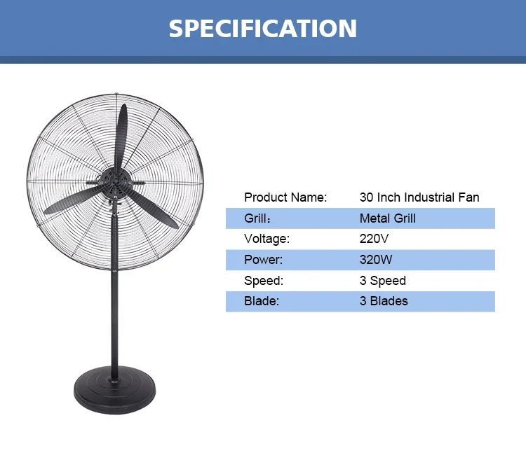 Pedestal Fan, 320W, Metal - detail 6