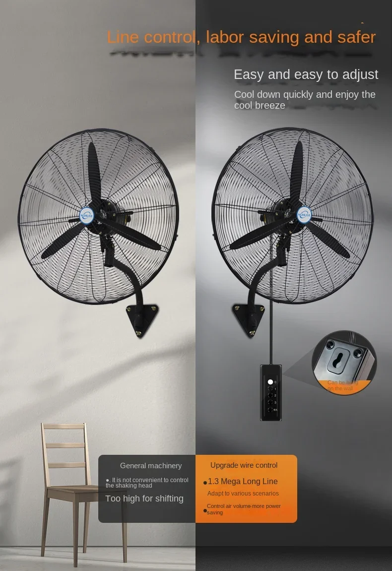 Industrial Oscillating Fan, 30-inch, Electric, Plastic - detail 16