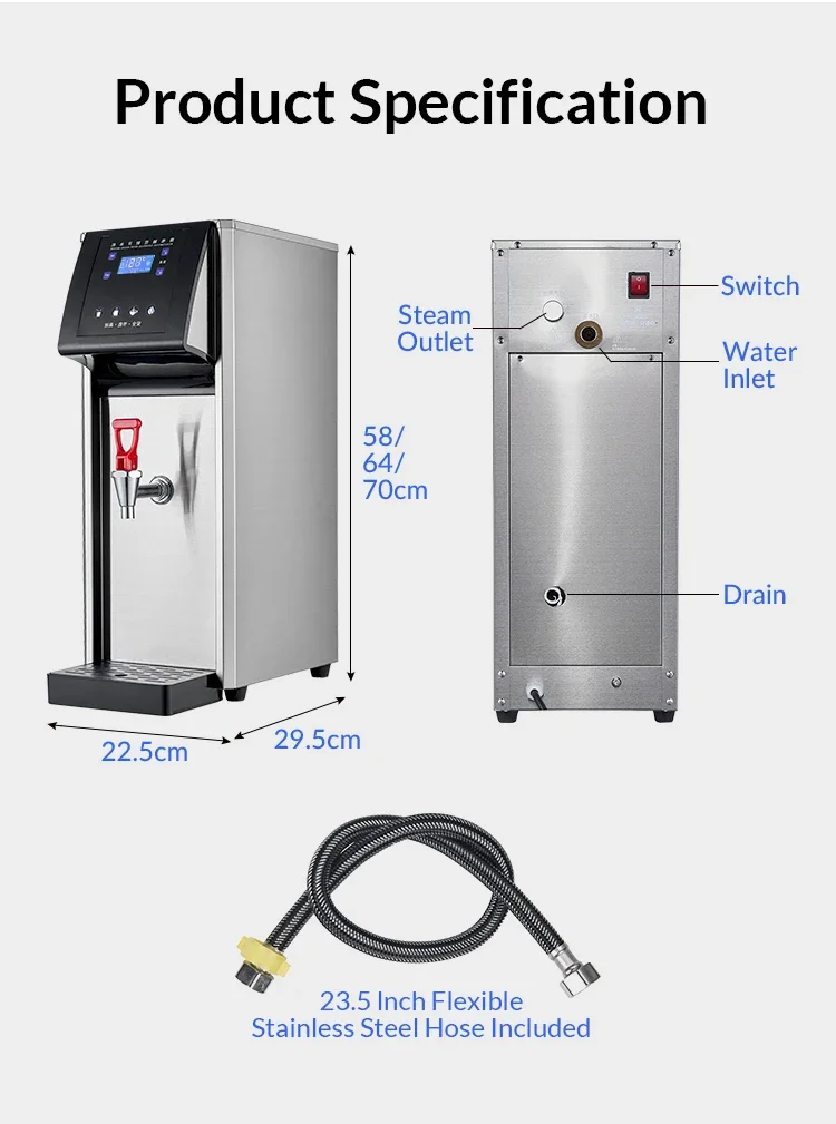 Steel Water Boiler, 30L, Stainless - detail 4